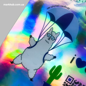 Виготовлення наклейок на голографічній плівці