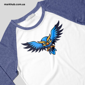 Уникальный реглан с принтом желто-голубой птицы, который выразит вашу индивидуальность и стиль - печать на одежде