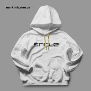 Стильное белое худи с флексографской печатью - ваш выбор для безупречного и трендового образа