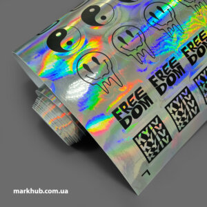 Печать на пленке голографических стикеров любых форм и размеров