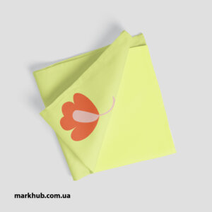 Яркая печать на желтом крое из типографии markhub