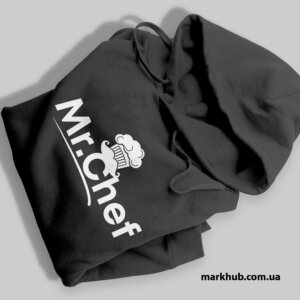 Черные худи с детализированной флексопечатью в г. Львов