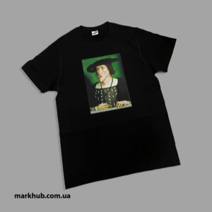 Черная футболка с уникальным принтом - markhub Львов
