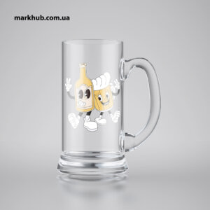 Пивные бокалы со стильными изображениями, нанесенными методом UV-печати